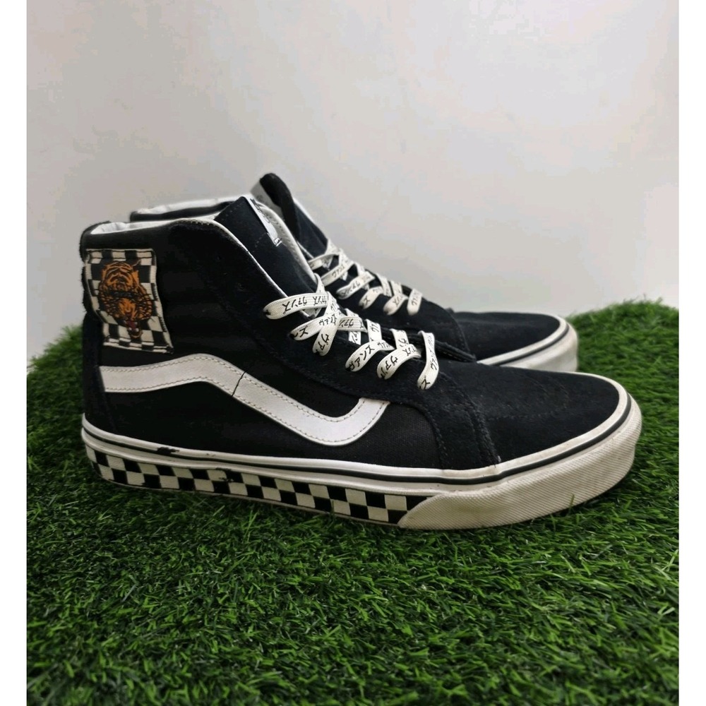 Vans Sk8-Hi Reissue Tiger Check Black Suede Japan Checkerboard Men's 11 Rare